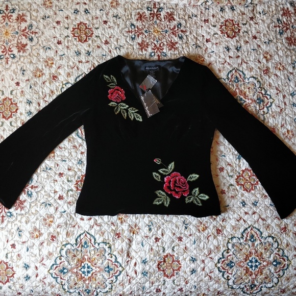 NWT Silk Velvet Blouse - Picture 2 of 8